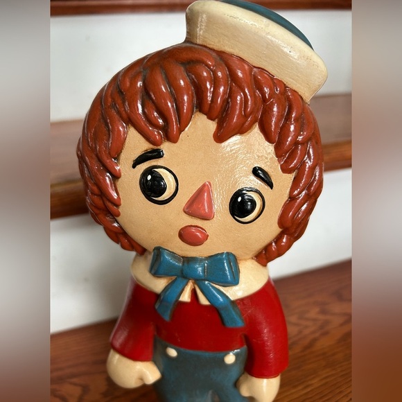 Vintage Raggedy Andy Ceramic Statue 1970s Hand-Painted Figurine 12" Tall - Picture 7 of 15